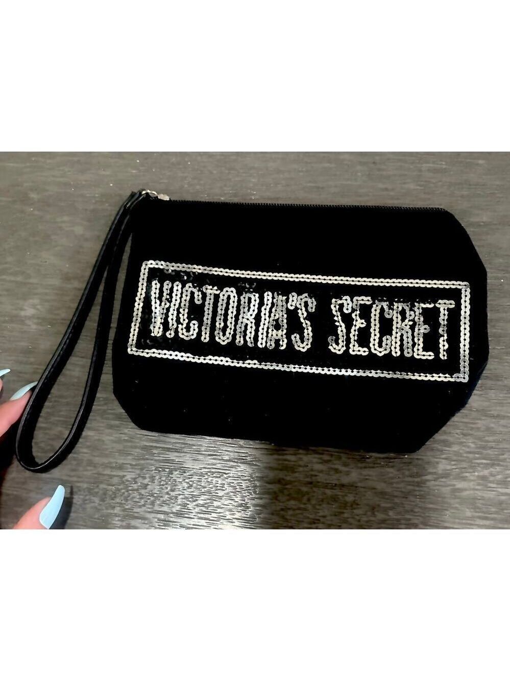 Victoria Secret Black Sequin Clutch Wristlet - Picture 3 of 4